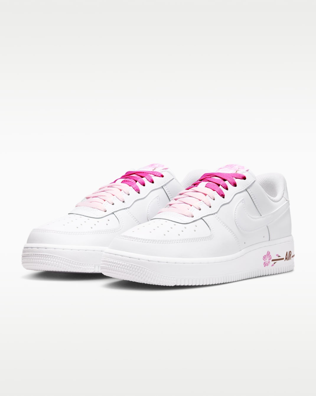 NIKE Women’s Air Force 1 ’07 SE White Playful Pink Fauna Brown White