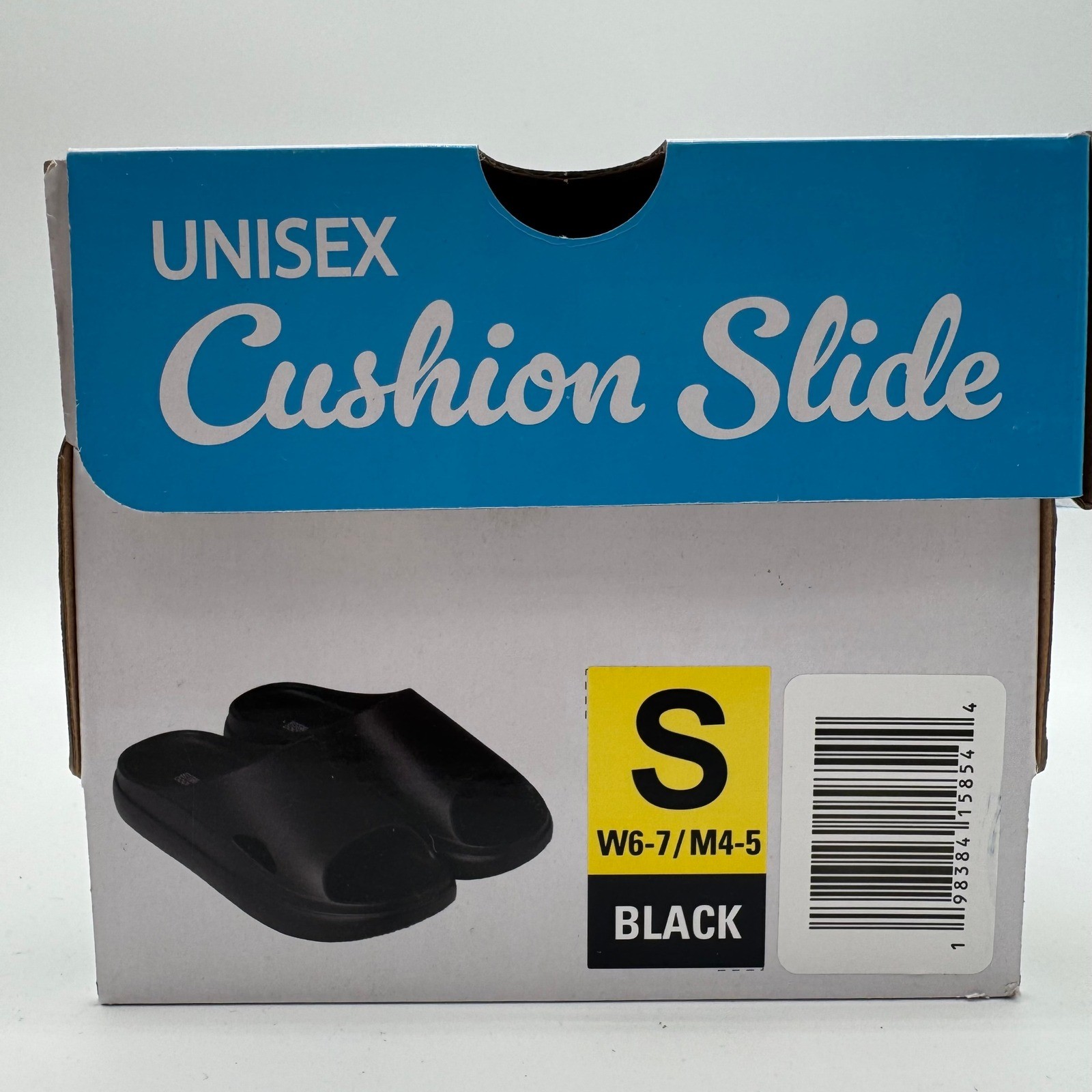 Unisex Black Cushion Slide Sandals Comfort Recovery Slides S W6-7 M4-5