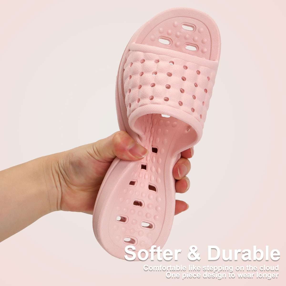 Mens Women Shower Shoes Quick Dry Non-Slip Bathroom Slippers Dorm Home Slides US
