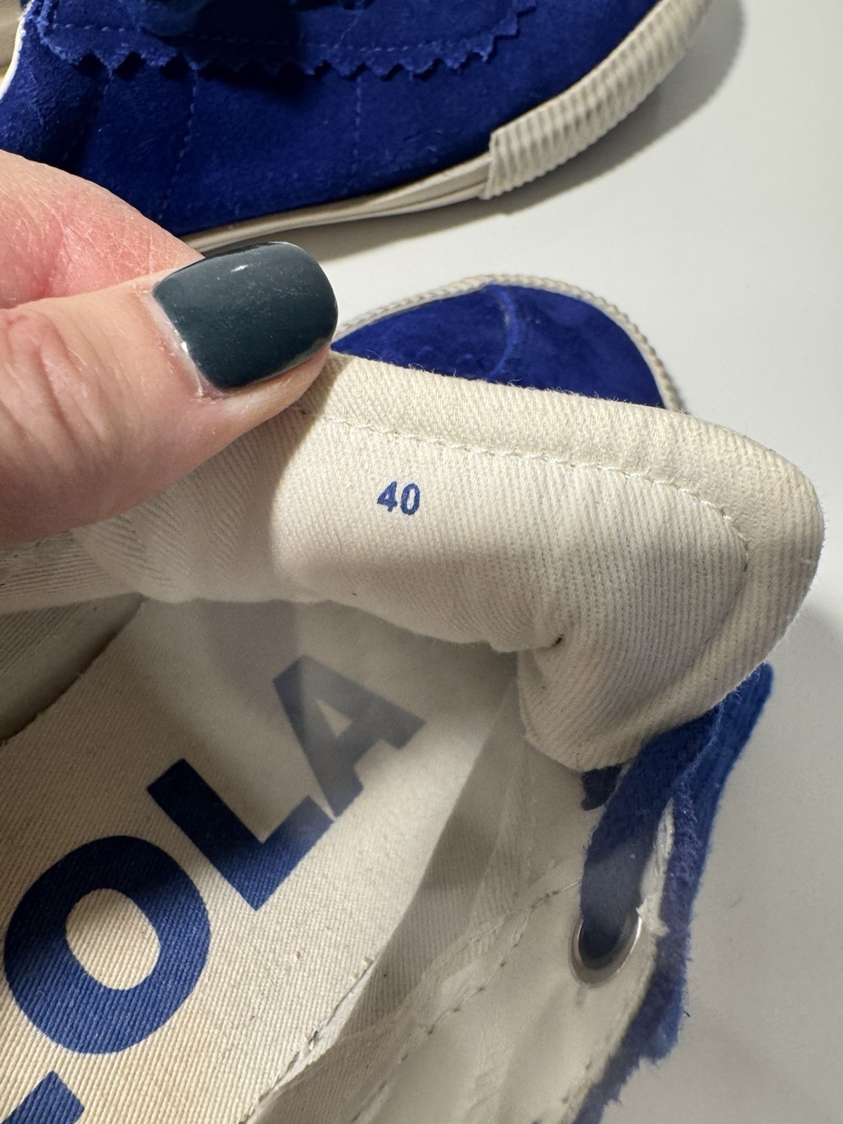 Bimba y Lola Blue Suede Sneakers With Scalloped Upper Women Size 40