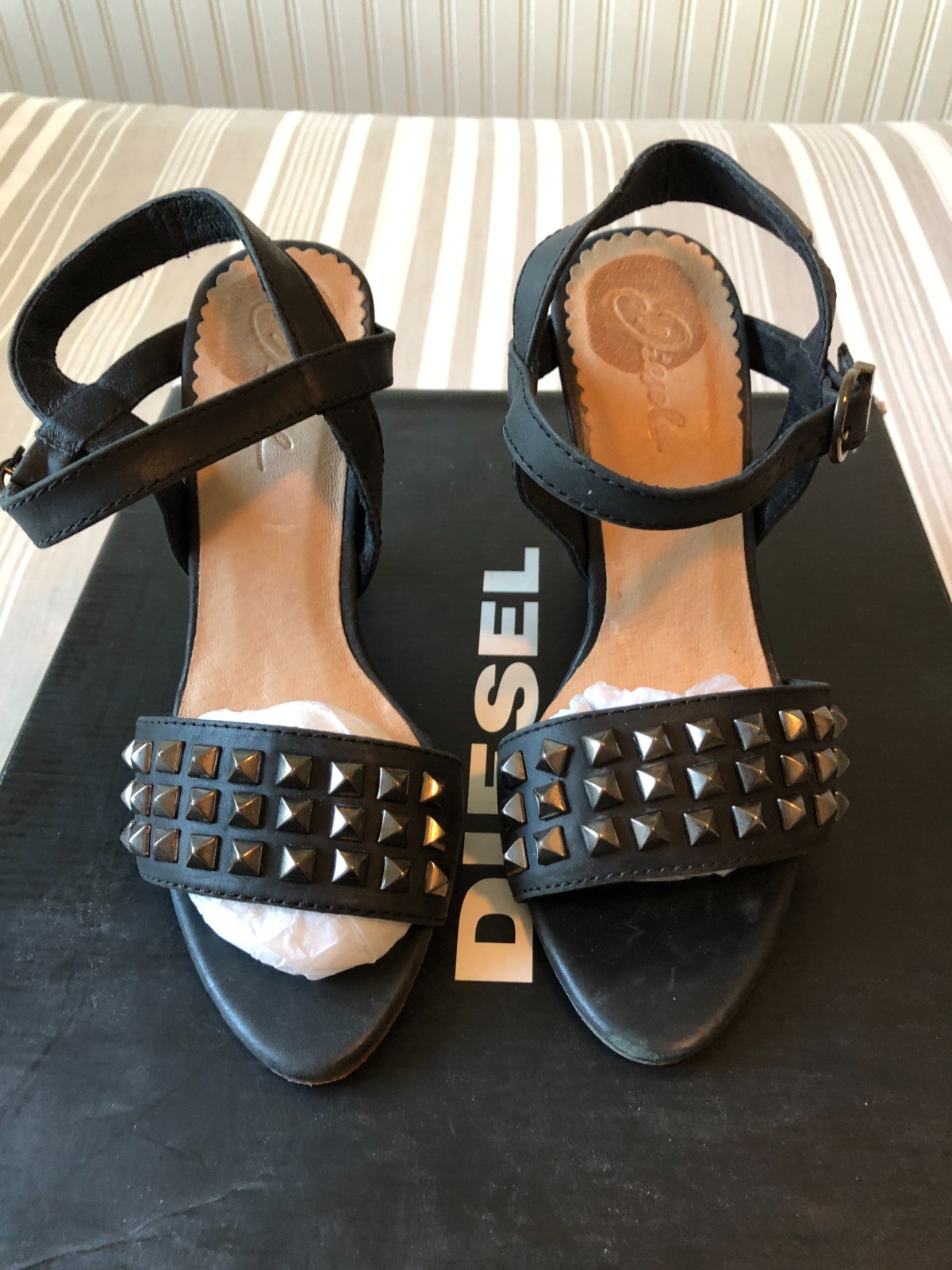 Diesel 2 Pair Womens zip boots & open toe heeled studded leather eu36 NICE 6