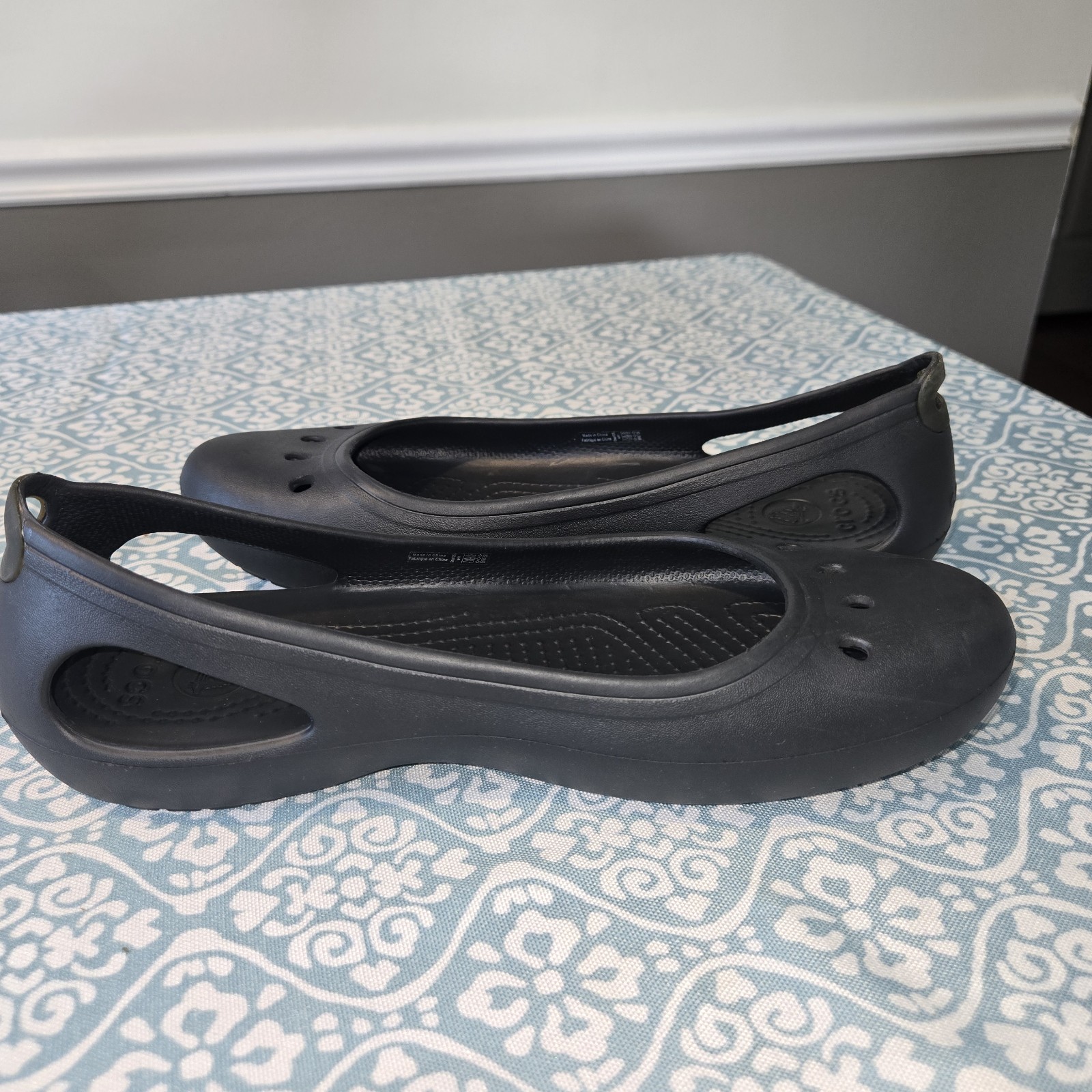 Crocs Kadee Ballet Flats Shoes Womens 11 Black Slip On Casual Comfort Travel