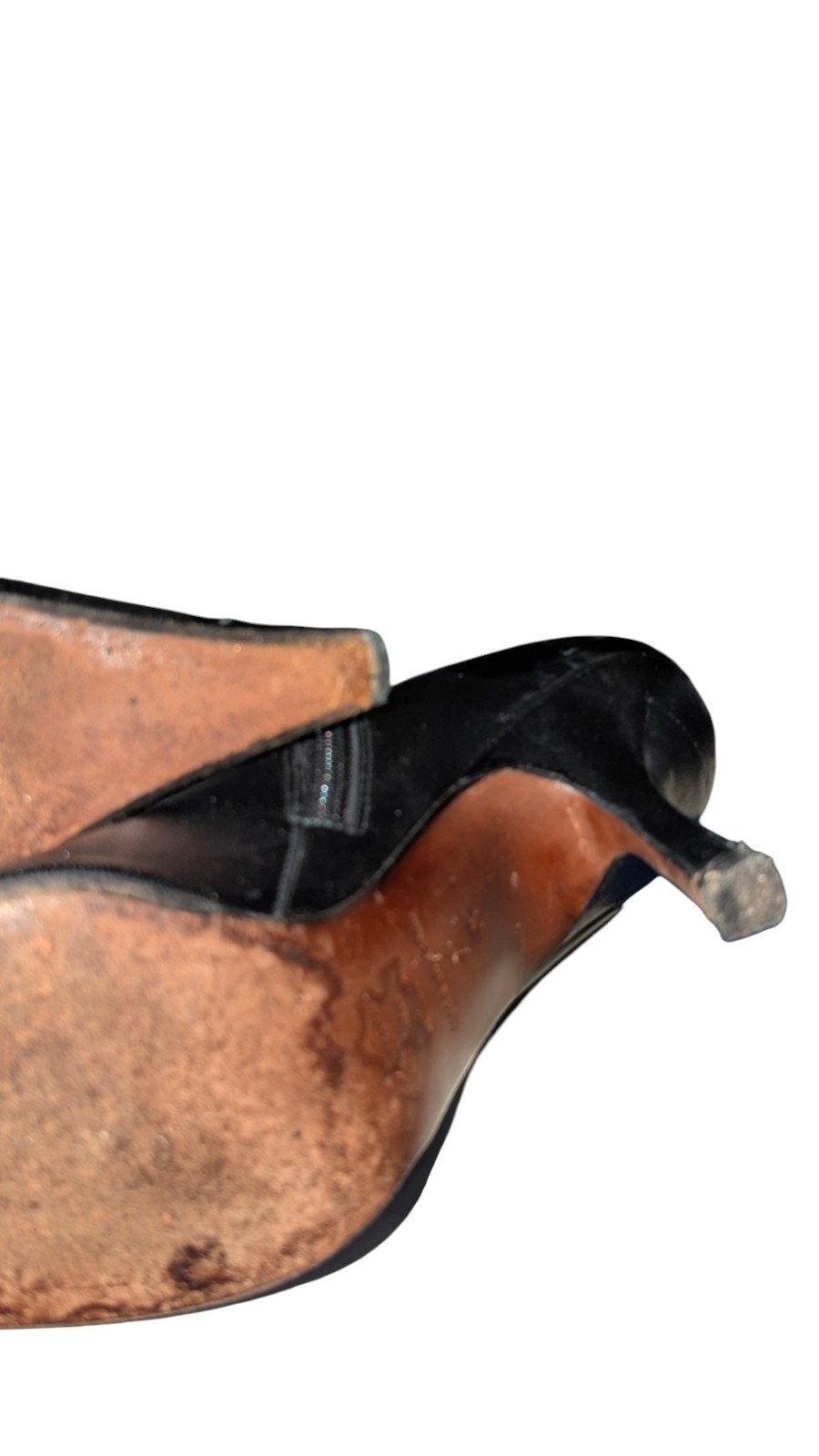 Vintage Albert Nipon Black Leather Pointed Toe Ankle Boots Heels Sz 7.5 M In Box