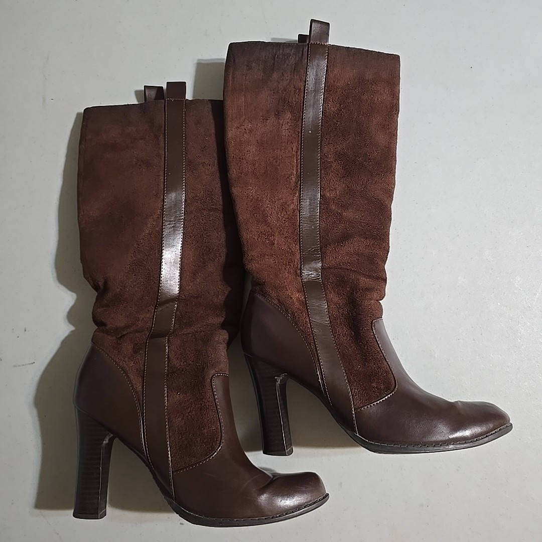 Massimo Boots Women’s Size 8 Brown Pull On Winter Fall With Heel