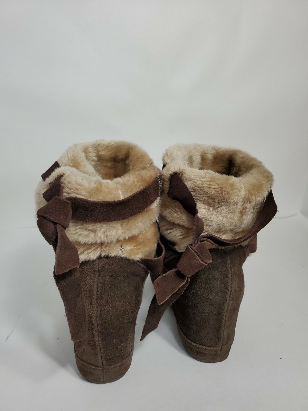 Aldo Brown Suede Leather/Fur Slip on Flat Boots EU36(US 5-5.5M)
