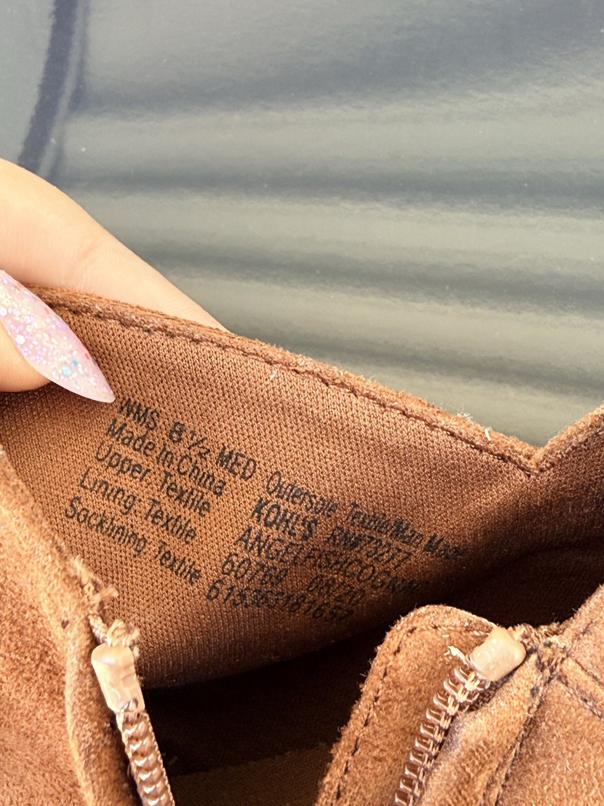 SO Soothe Women’s Brown Microfiber Ankle Bootie Round Toe Zip Memory Foam 8.5M