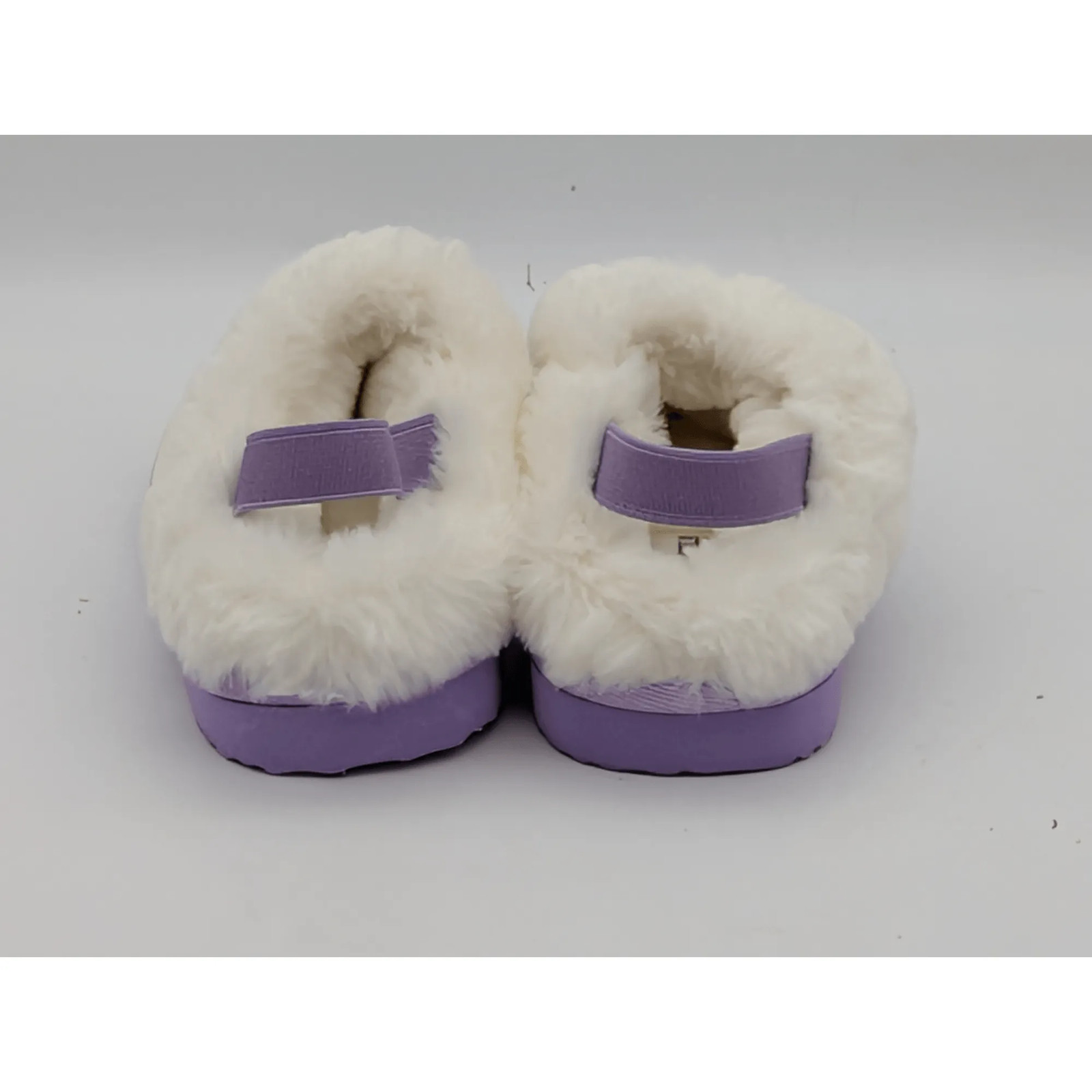 Magellan Outdoors Toddlers Sparkle Plush Slide Slippers Purple White Faux Fur