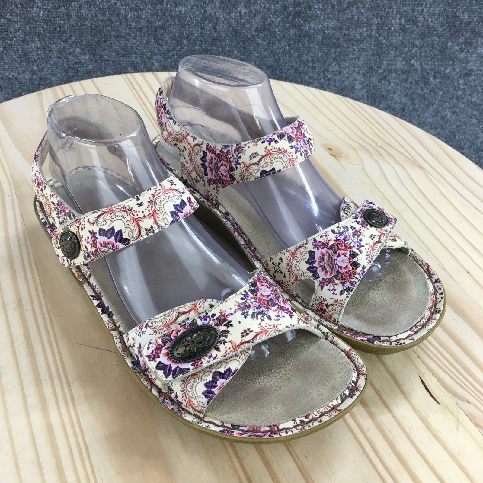 Alegria Sandals Womens 41 Muticolor Vienna Ankle Straps Leather Floral Casual