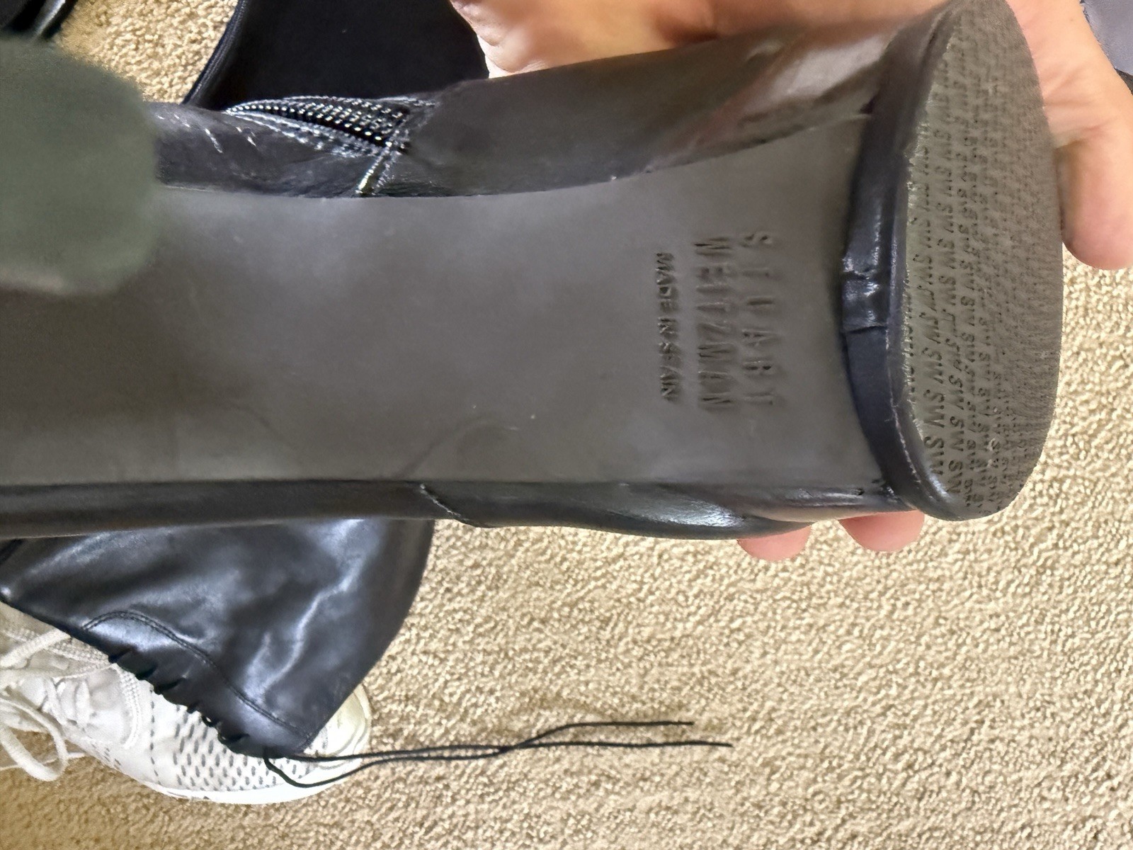 Stuart Weitzman Women’s Tall Leather Boots + Jimmy Choo Shoe Bag. Size 6.5