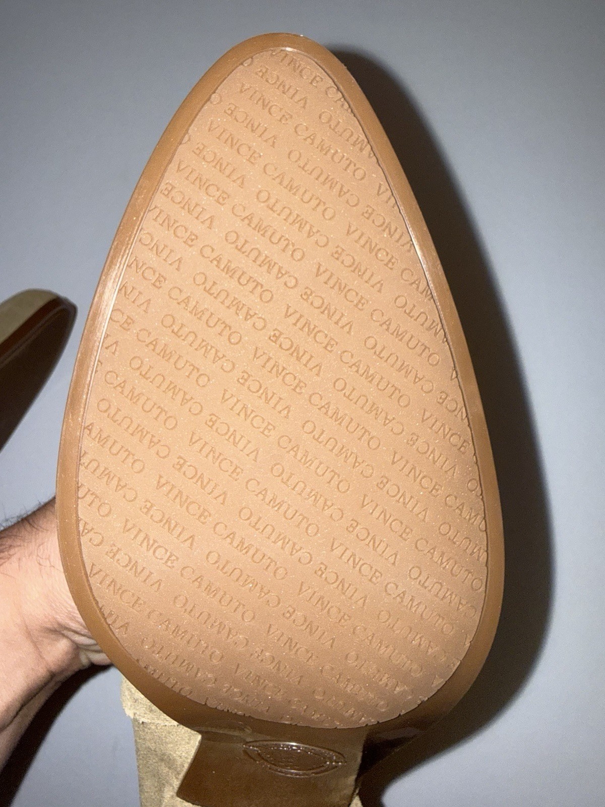 Vince Camuto Women Ankle Boots 11 Suede Pailey Tan Block Zip Scotchguard NEW