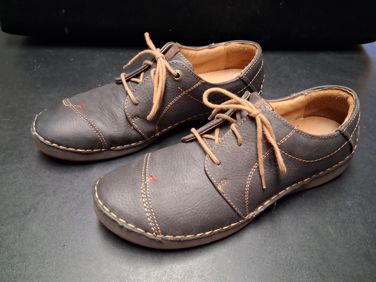 Josef Seibel Fergey Sneaker Leather Comfort Lace Up Walking Shoes Germany Sz 40