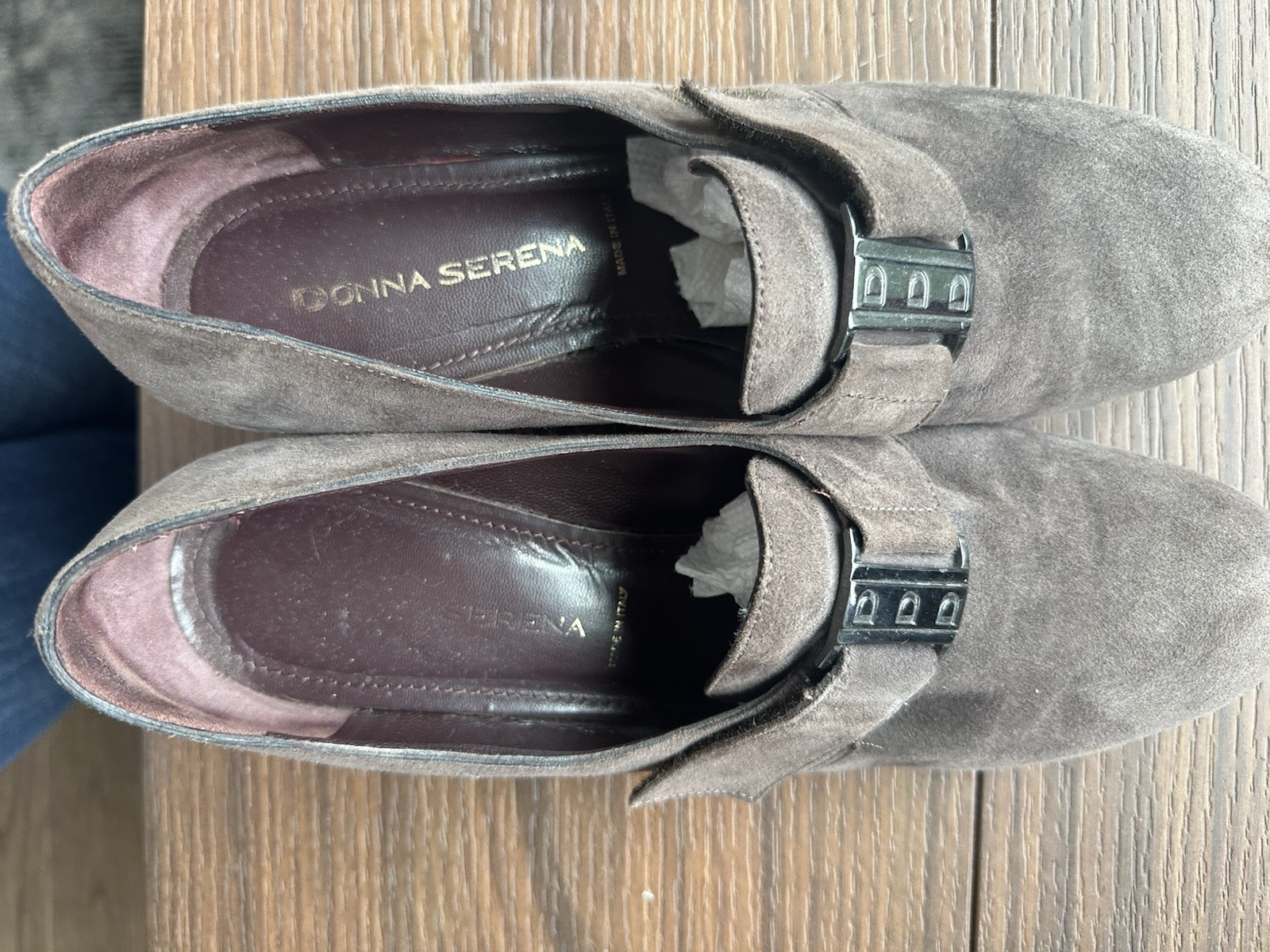 Donna Serena Brownish Gray Bootie Size 41 EURO made In Italy