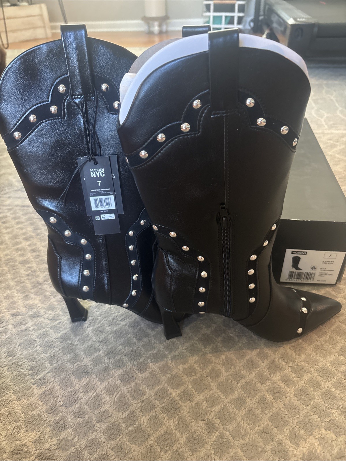Madden NYC Women’s Kit West Boots Black Size 7 New In Box