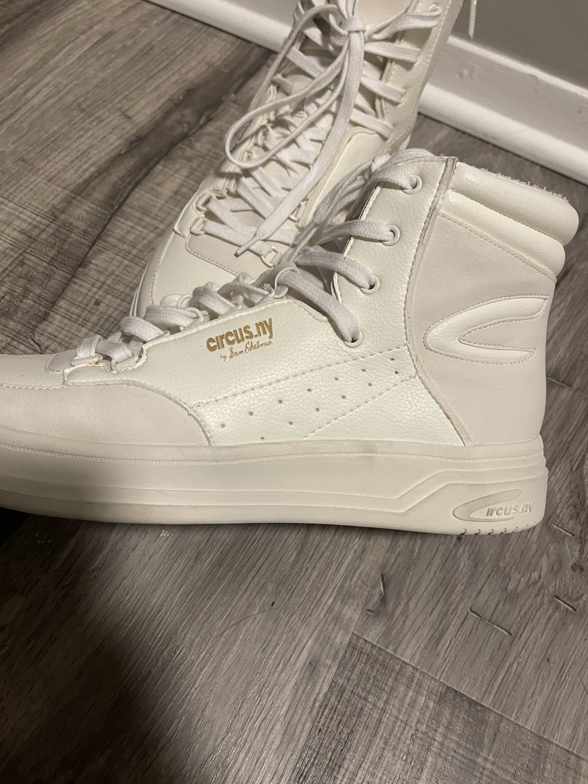 Circus NY by Sam Edelman White High Top Sneakers Logo Zipper Lace Up, size 12