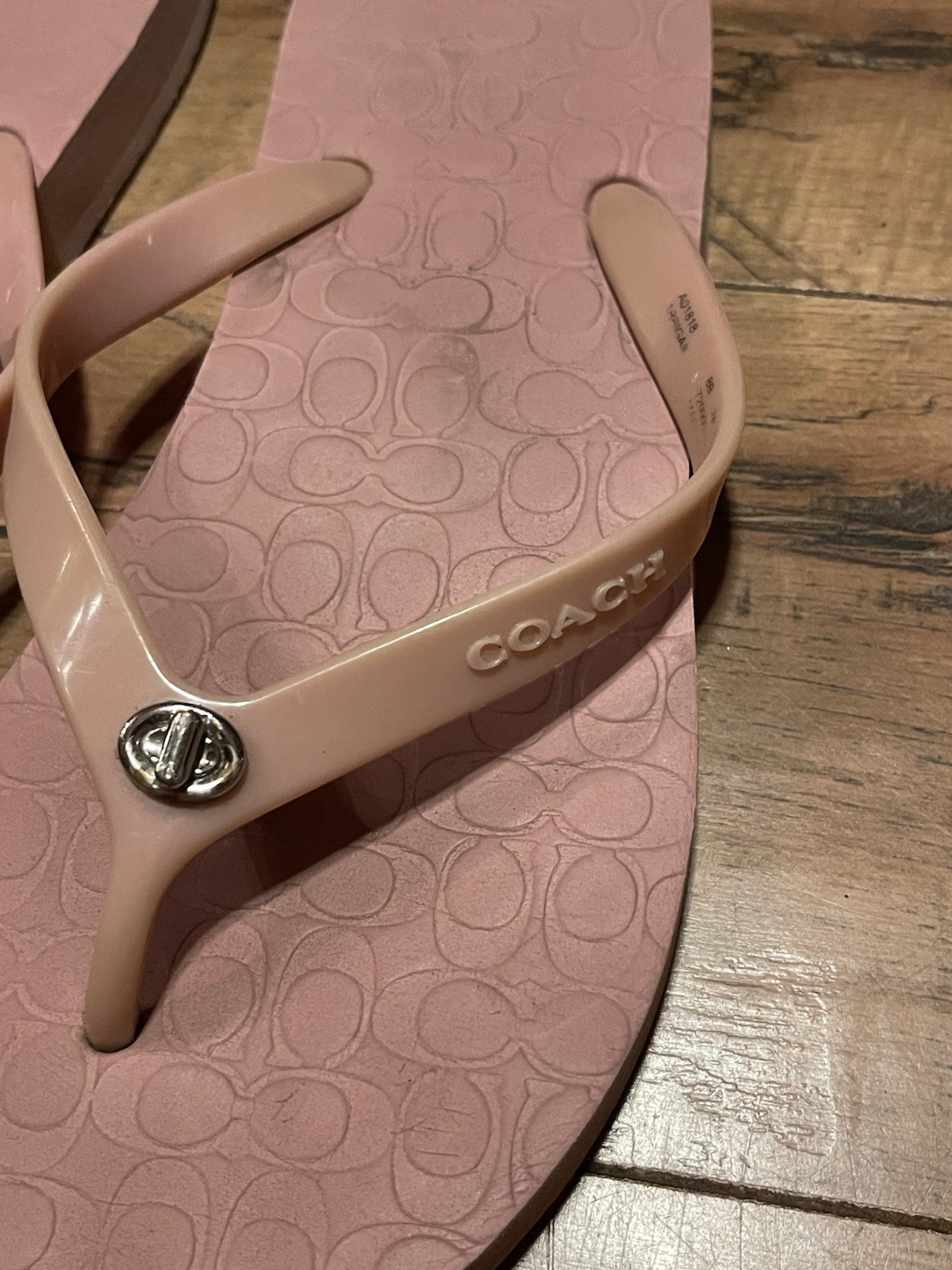 COACH Pink Abbigail Flip Flops Thong Sandals Women’s Size 8B