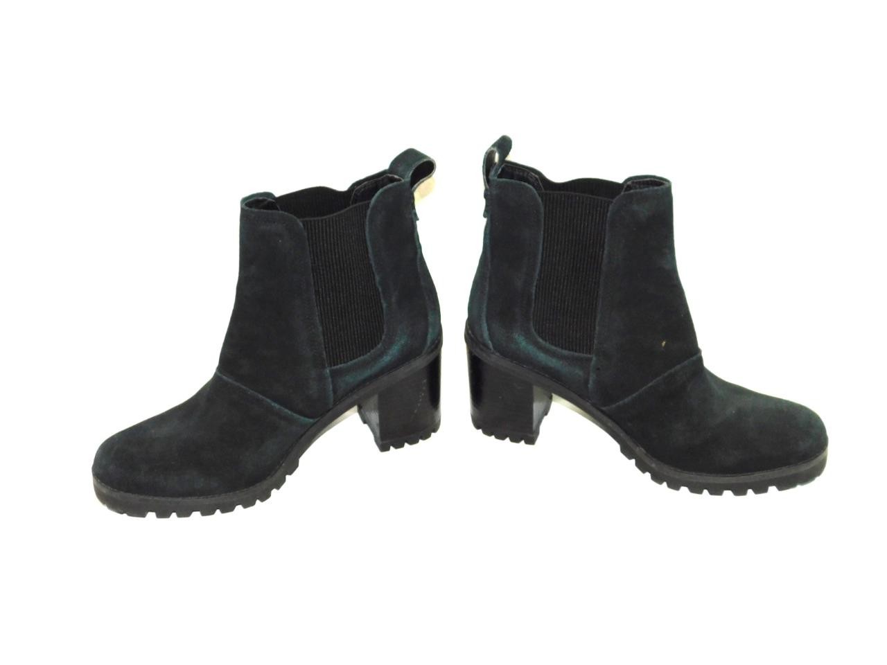 UGG Size 9 40 Black Suede Hazel Chelsea Block Heel Boots Unlined Waterproof