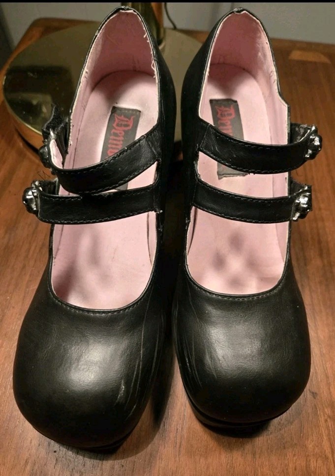 Demonia Gothica Chunky Platform Lolita Skulls Mary Jane Goth Shoes 9