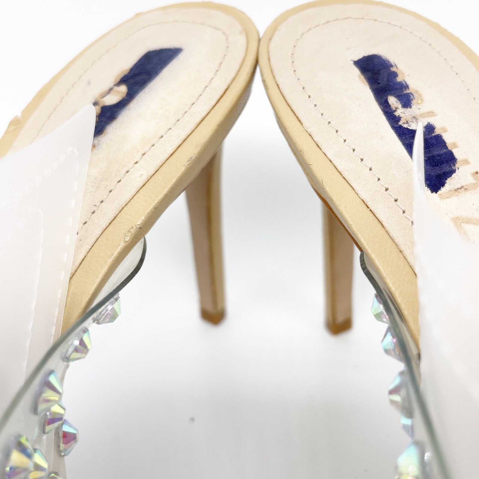 Schultz Women’s Vinyl Greece Iridescent Gems Pump Nude Size 7B