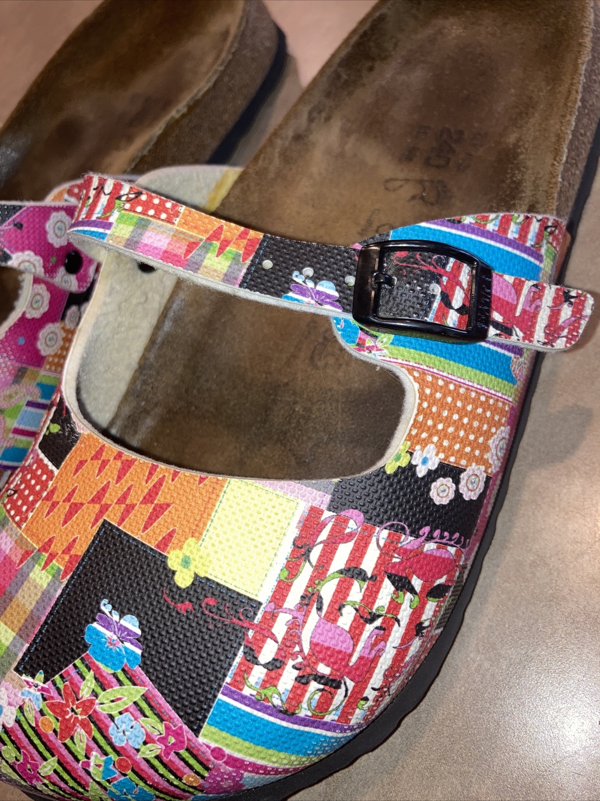 Birki’s by Birkenstock Wmns Size 6.5/37 Sabot 260 Patchwork Mary Jane Clog, EUC!