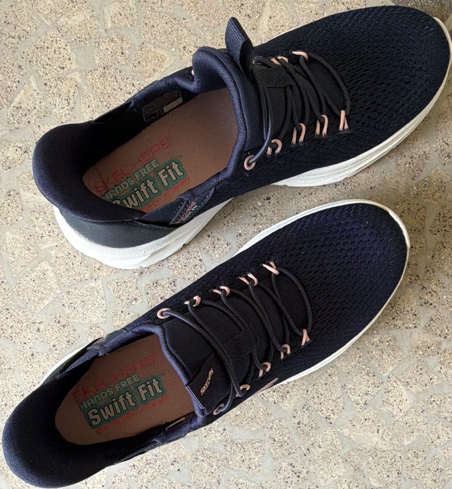 SKECHERS Hands Free Slip-ins Glide-Lite 2.0 Sneaker Memory Foam Navy/White