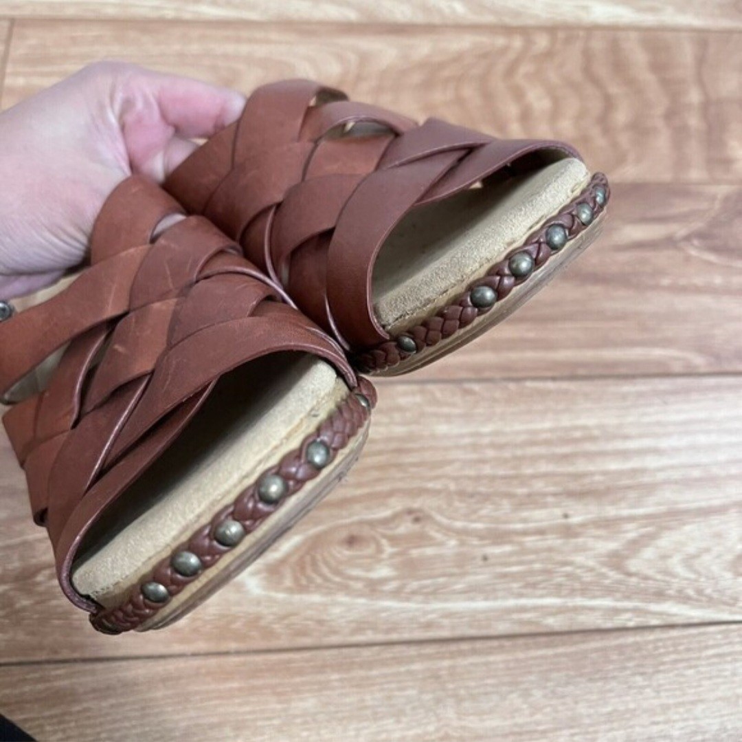 Dansko Tory Brown Braided Leather Sandals Size EU 41 / US 10-11 Boho Strappy