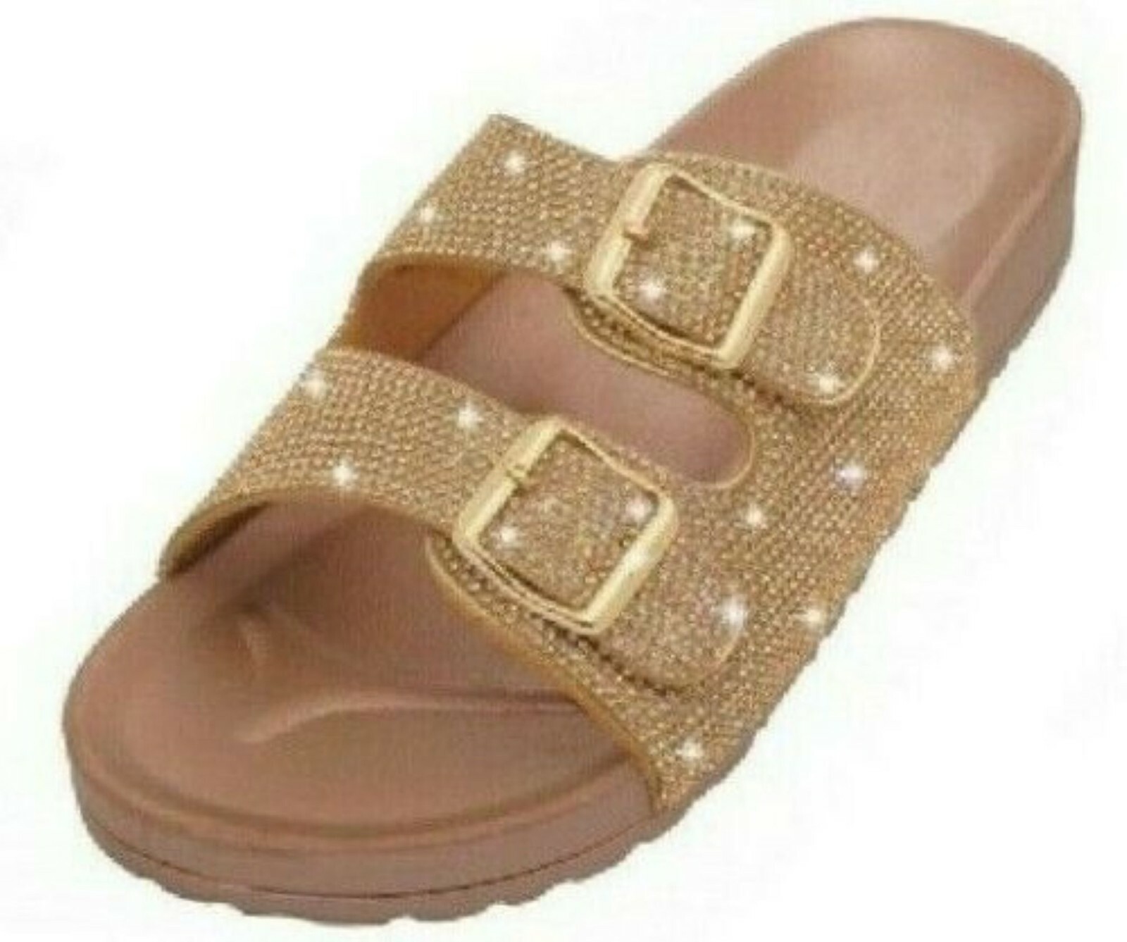 Women’s Sandals Double Buckle With Rhinestone Upper 6 7 8 9 10 11