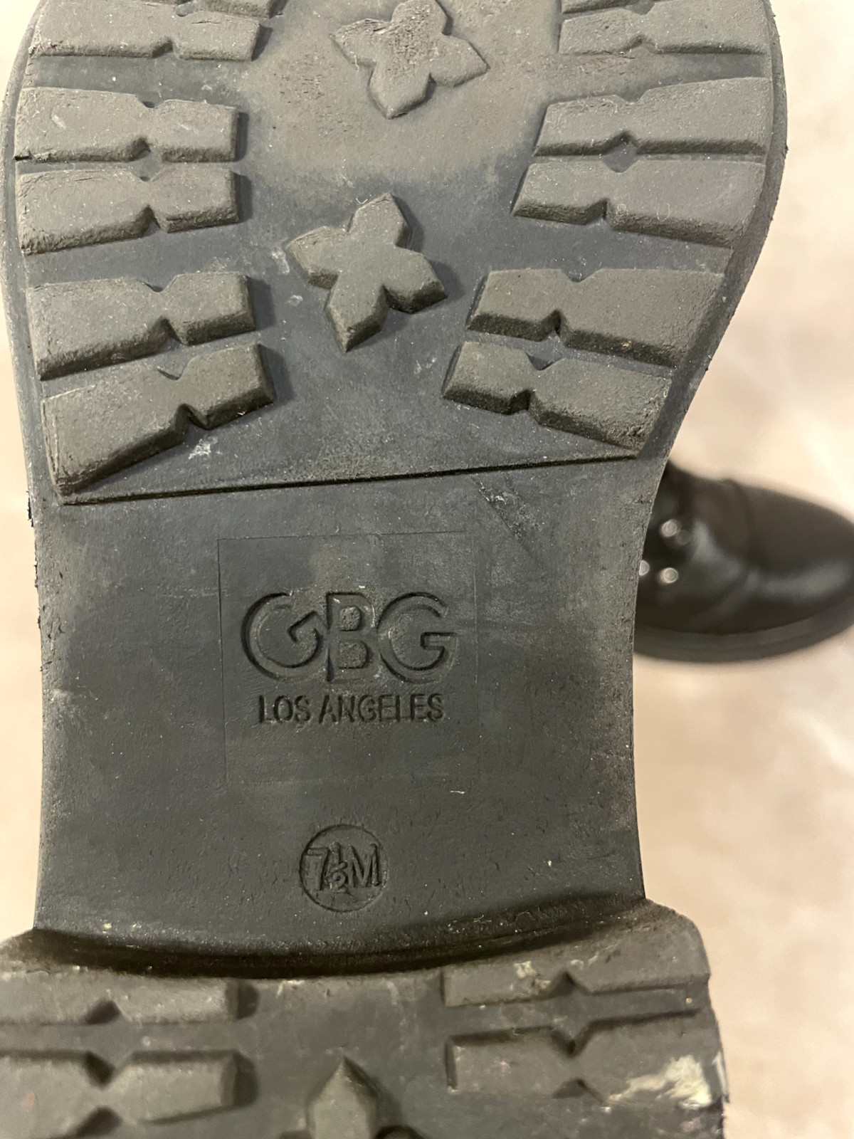 GBG Los Angeles Combat-Style Ankle Black Boots Size 7.5 M Zipper Buckle Lace-Up