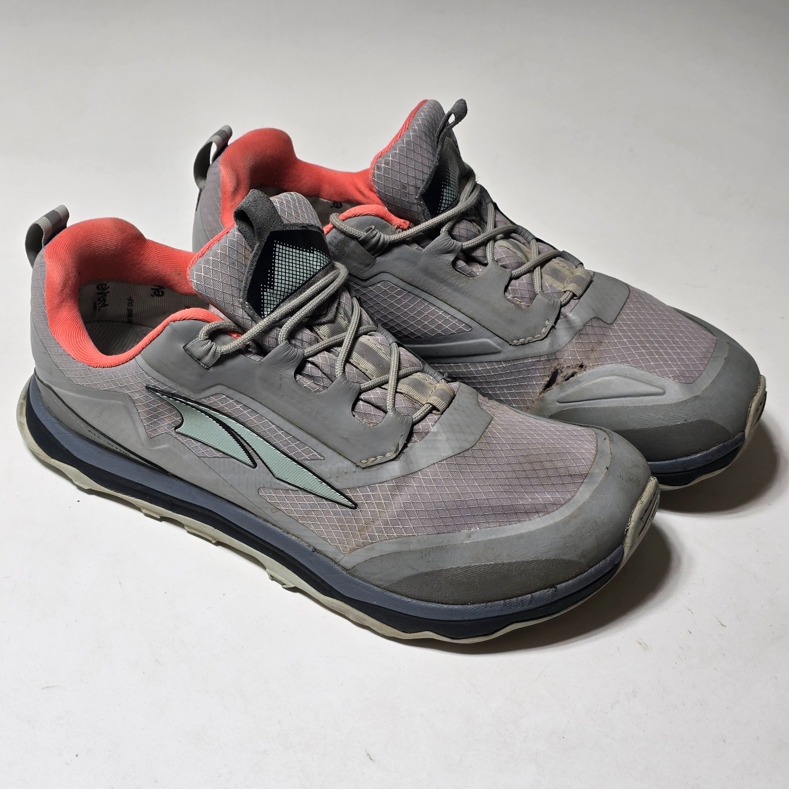 Altra Lone Peak ALL-WTHR Sneaker Womens US 9.5 Gray Coral Trail Running Shoes