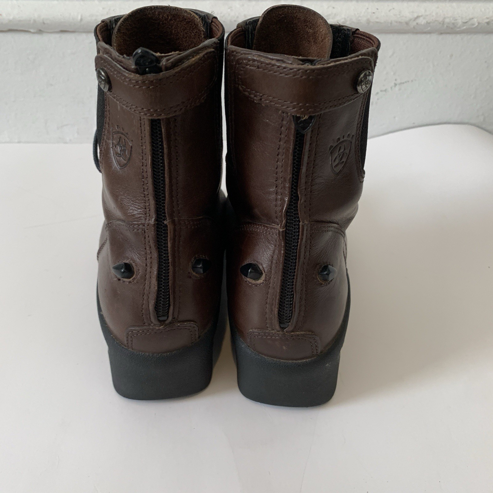Ariat Womens 9.5 Boots Paddock Riding Brown Leather Lace Up ATS Western S# 42026