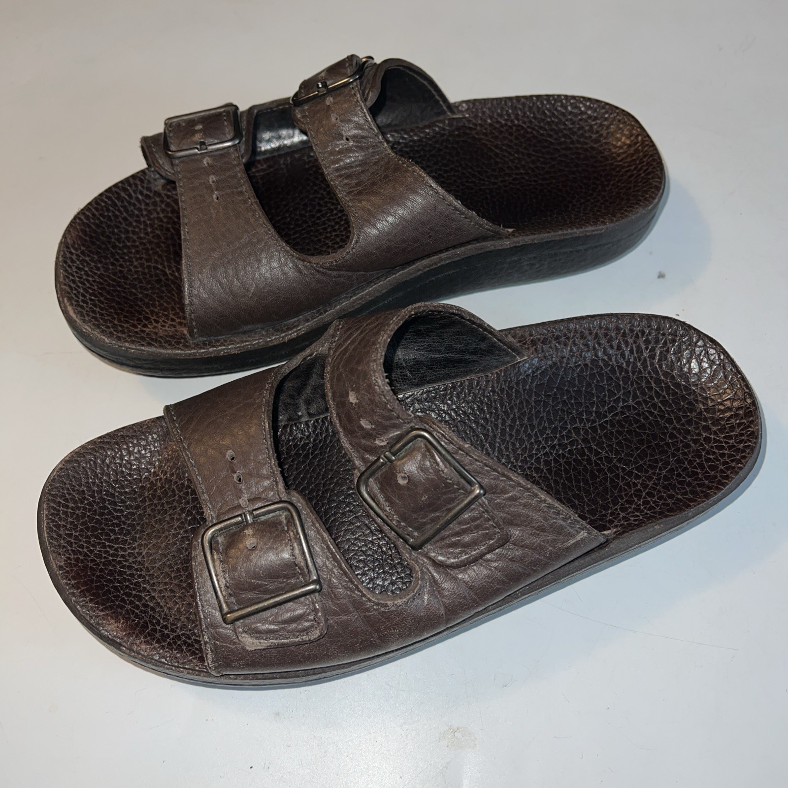 Walk the Walk by Ana-Tech Brown Leather Buckle Sandals Women’s 39 sz 8