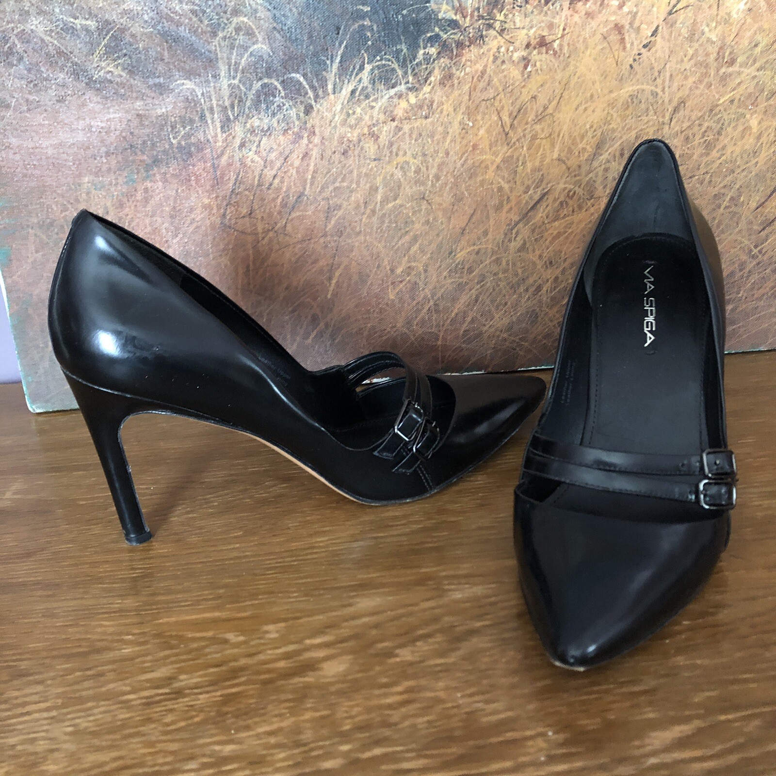Via Spiga Heels Semi-gloss Pointed Toe stilettos sz 9.5 41 V-Irving