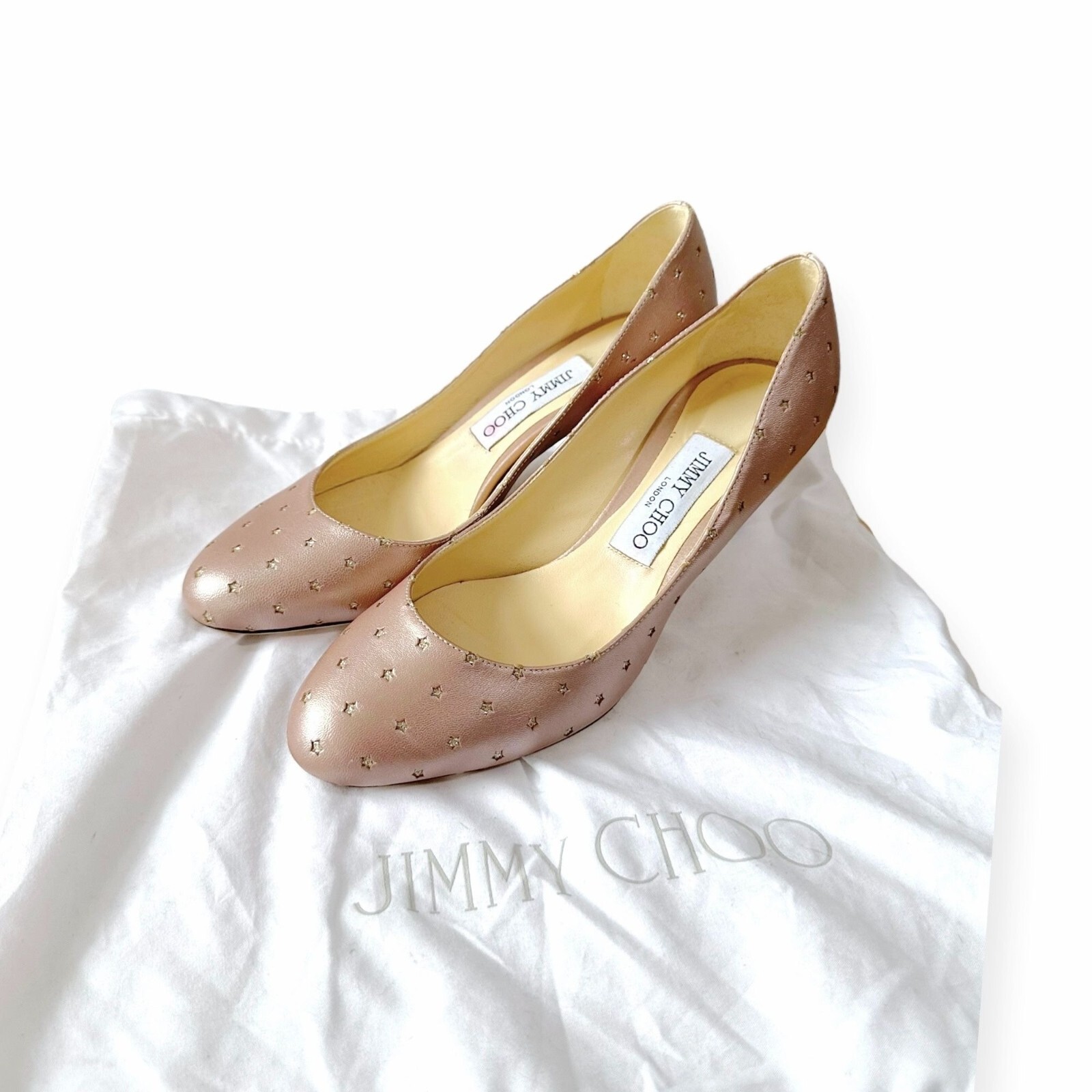 Jimmy Choo Bridget 65 Round Toe Pearlized Pump, Star crystal, 38EU, Dust bag