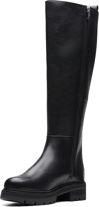 Clarks Orianna Long Knee High Boot, Black Leather