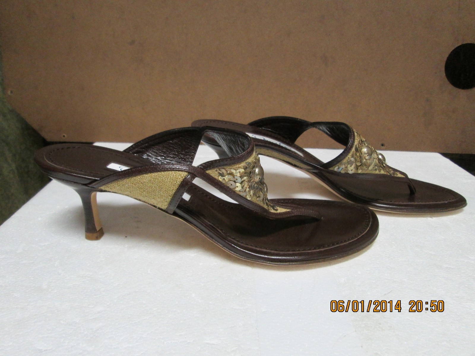 Oscar de la Renta Leather Heeled Sandals 37.5