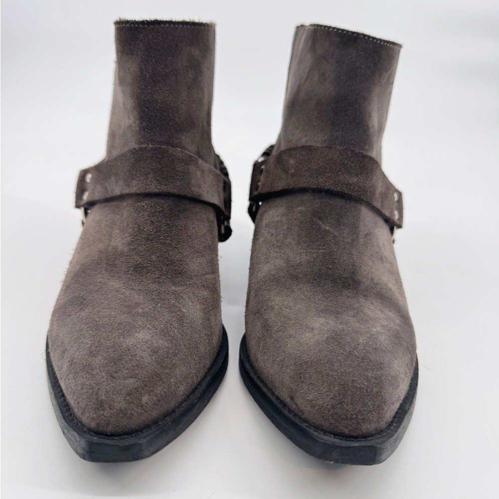 Brusque Suede Western Ankle Boots Brown Braided Strap Women’s 7.5 (EU 38)