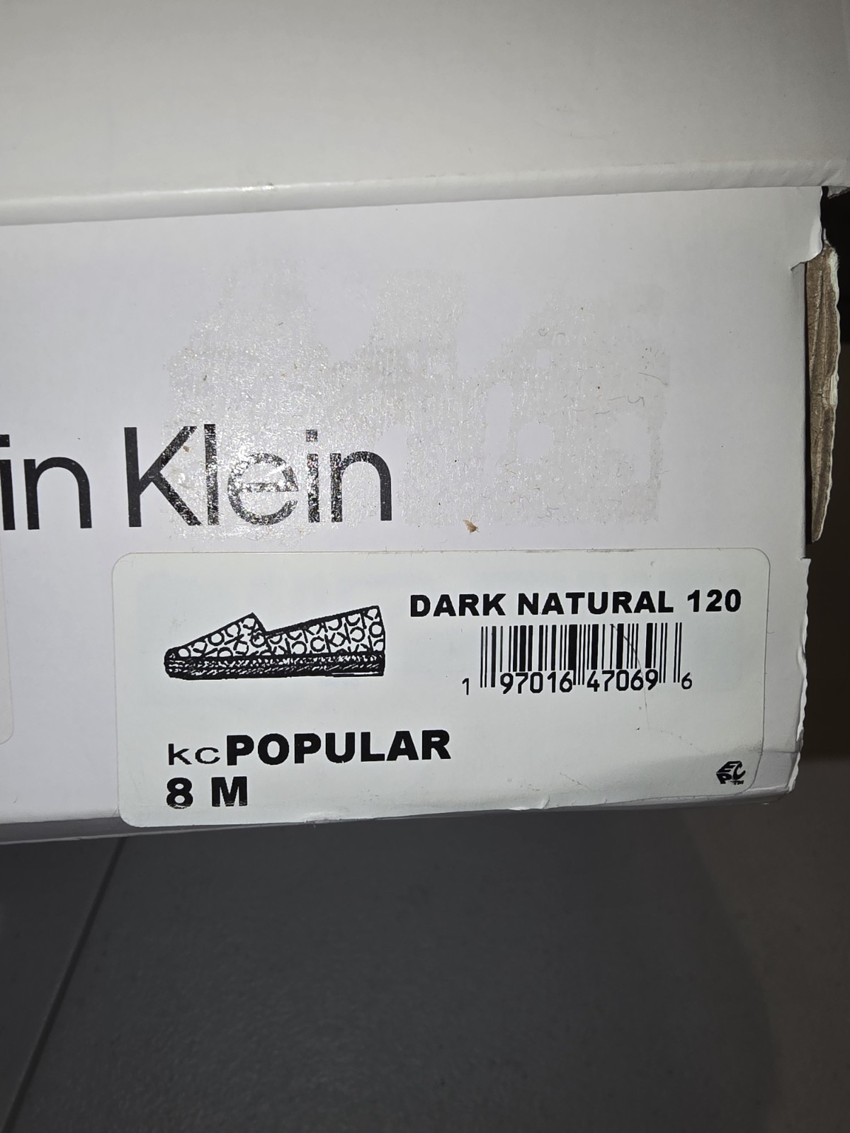 **NEW Calvin Klein Popular-T Espadrille Beige Logo Slip on Flats NIB Size 8
