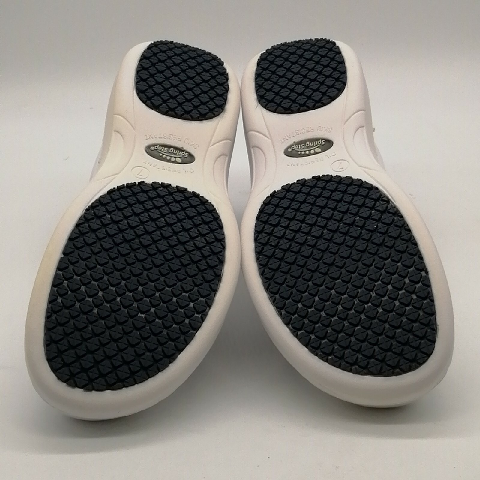 Spring Step Clogs Womens White 7 Leather Work Shoe Oil & Slip Resistant NEW