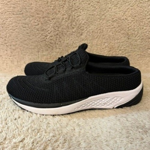 Propet Ortho Womens Black Knit Mesh Slip On Mule Sneaker Bungee Lace Shoes Sz 8