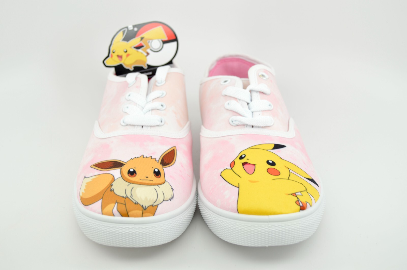 Rare New Pokemon Pikachu Eevee Bestie Low Rise Sneakers Pink White Size 8