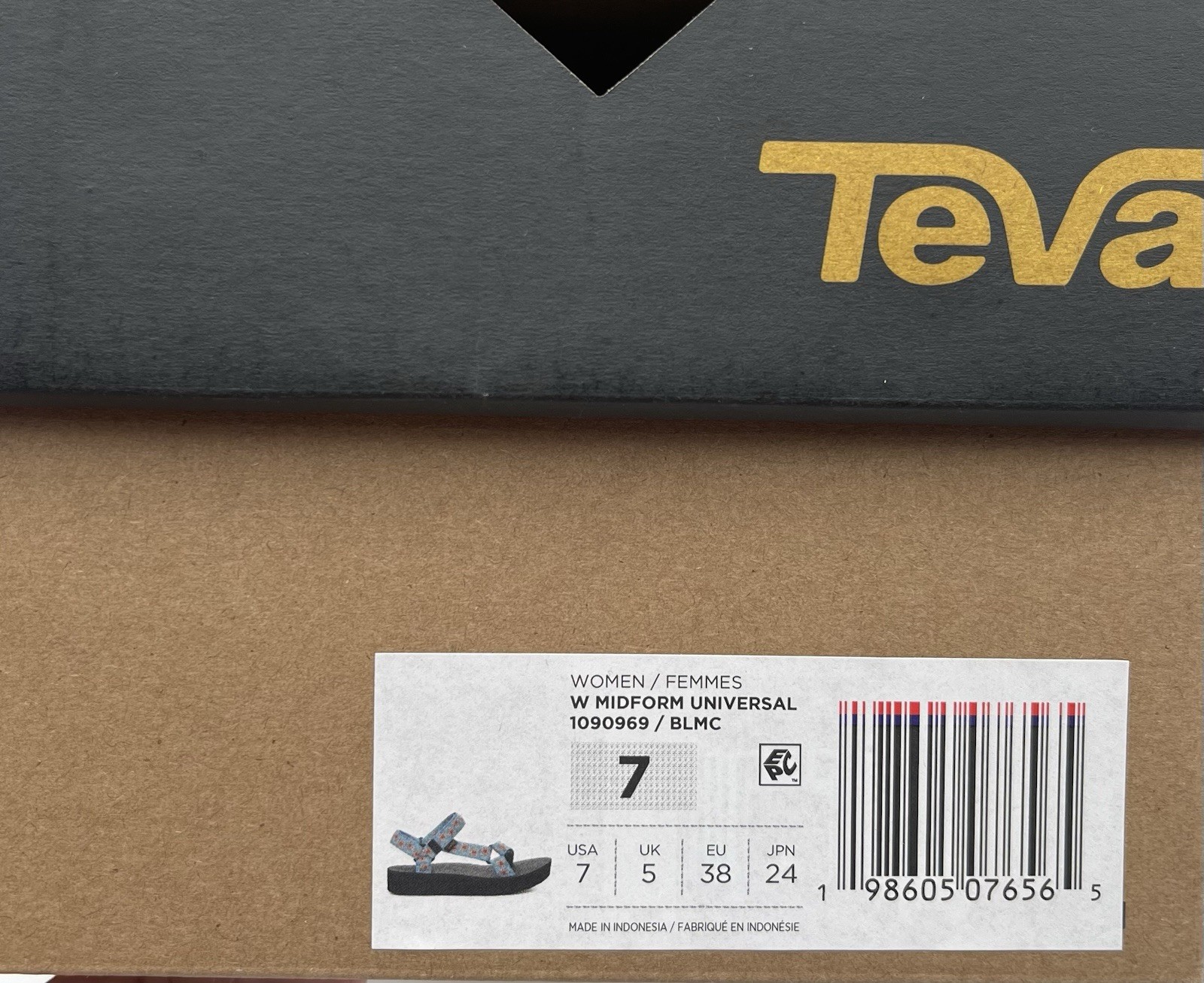 Teva Midform Universal Womens Sport Sandals Size 7 Sky Blue Black Adjustable