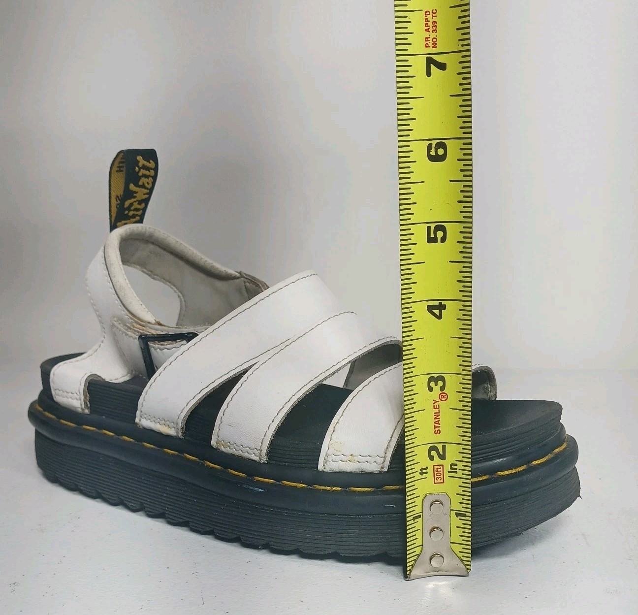 Dr. Martens Blaire Gladiator Sandals Womens Size 7-7.5 US 38 EU White Leather