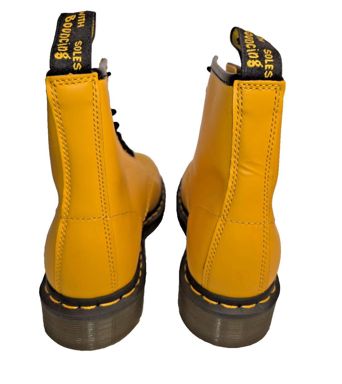 New Dr Martens 1460 Smooth Leather Yellow Combat Boots Men 7 Women 8 Lace Up