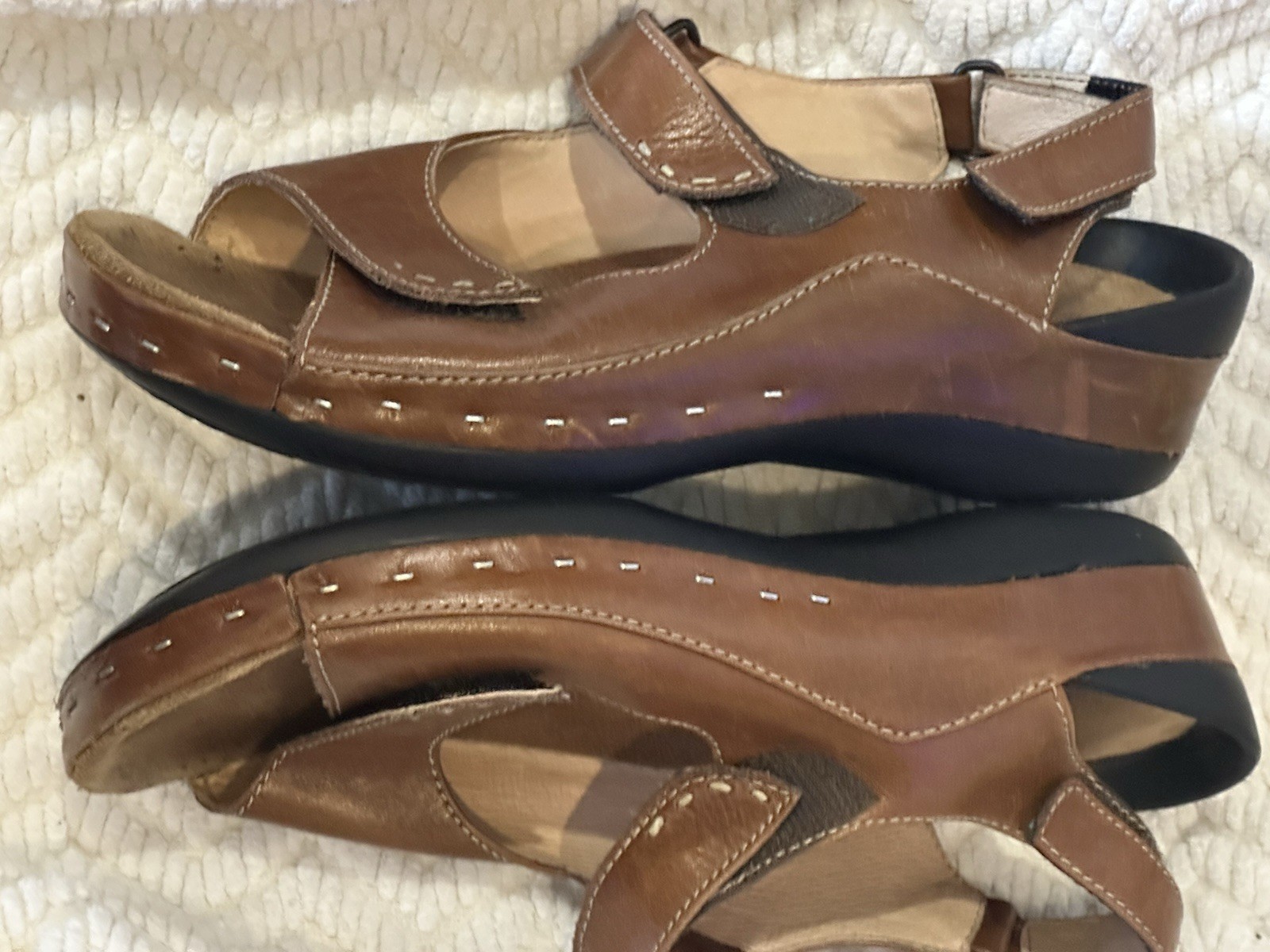 Wolky Jewel Camel Brown Leather Slingback Comfort Sandals Women’s Size 40 9 US