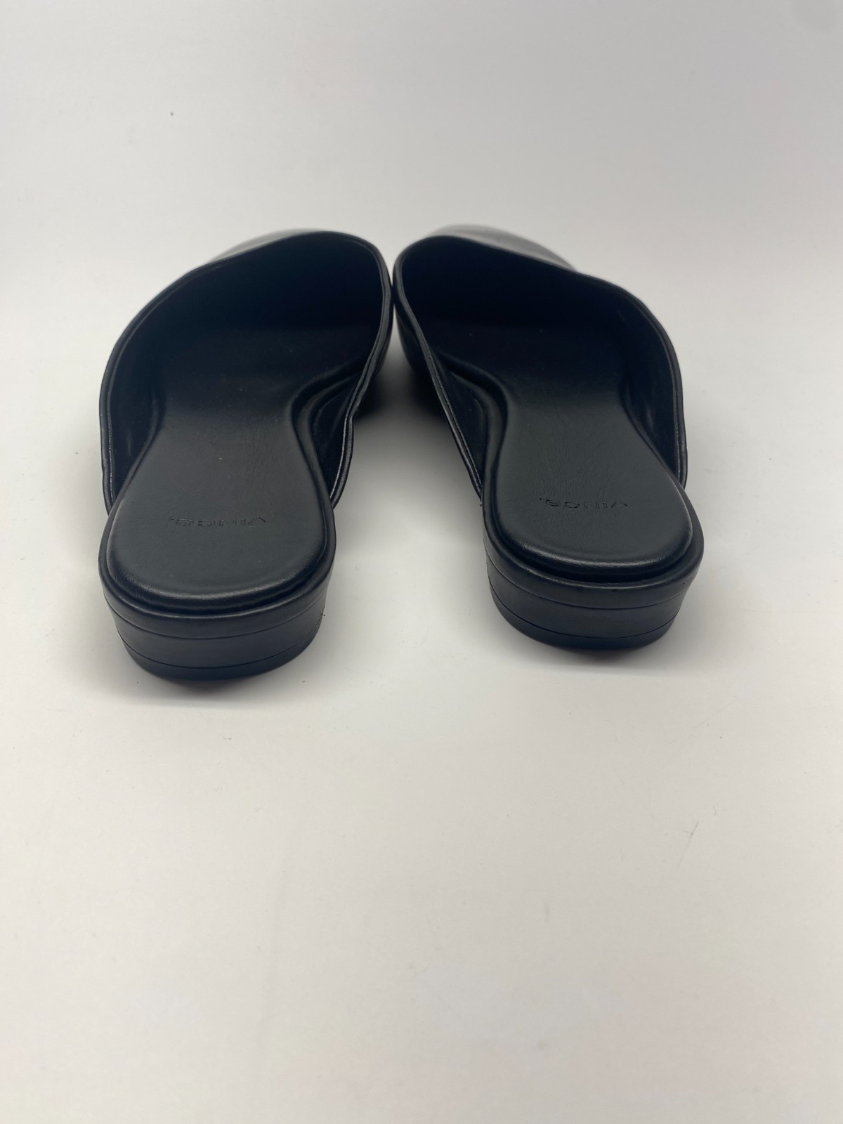Vince Womens Ana Black Leather Slip On Mules Sz 8