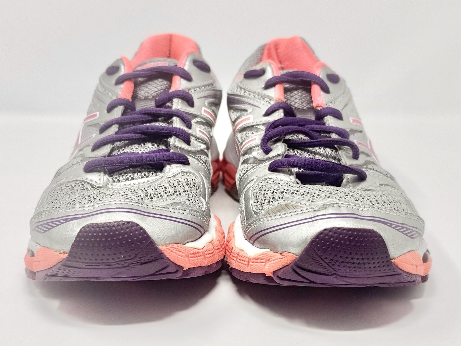 Women’s Vintage Asics Gel-Evate 2 Silver Orange Purple Running Shoes TA47N sz 8
