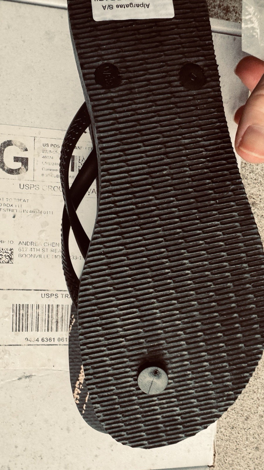 Havaianas Women’s Black Striped Flip Flop Sandals Slip On Lightweight US 9/10