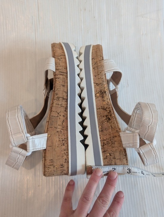 STEVEN NEW YORK Mimich Women’s White Strappy Cork Platform Sandals Size 7.5