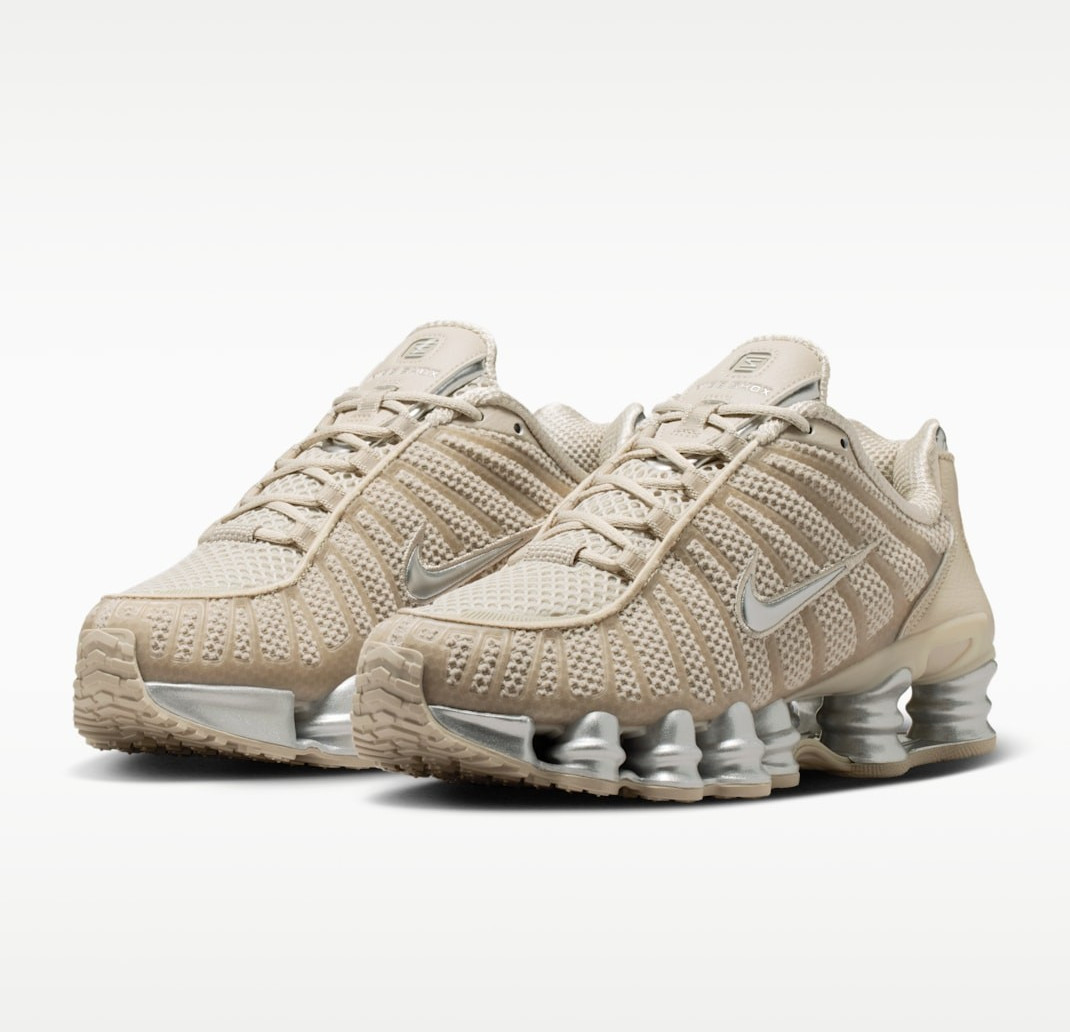 NIKE Women’s Shox TL IH2559-200 Cream 2 Black Metallic Silver