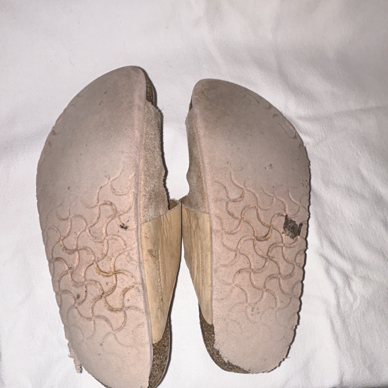 Birkenstock Suede Two Strap Buckle Slide Sandals Beige/Taupe Women EU 38
