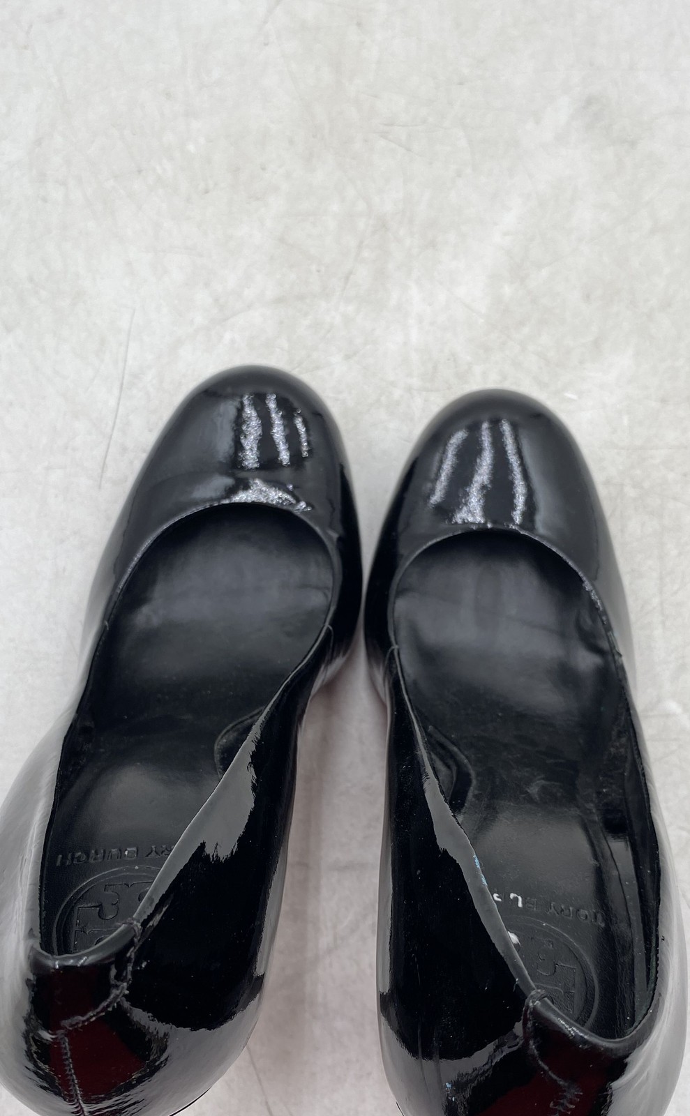 Tory Burch Womens Black Round Toe Slip-On Stiletto Pump Heels Size 10 With COA